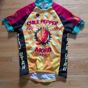 Chile Pepper Bike Shop Moab Cycling Jersey - Yellow, Red, Teal